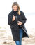 Manteau mi-long à col tailleur, boutonnage croisé (noir)