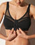 Soutien-gorge coton uni et plumetis ouverture devant - sans armatures (noir)