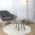 Table d’appoint-coffre déco - pieds métal (gris)
