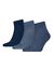Chaussettes Quarter - lot de 3 paires (bleu denim)