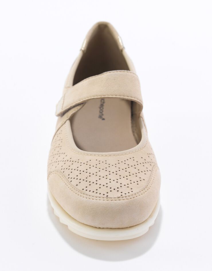 Babies scratchées en cuir ajouré (beige) Babies scratchées en cuir ajouré (beige)