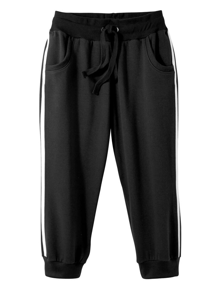 Pantacourt jogging bicolore (noir / blanc) Pantacourt jogging bicolore (noir / blanc)