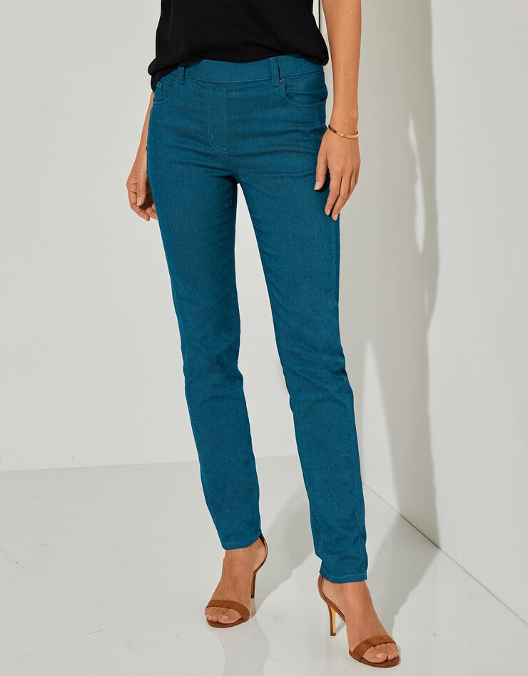 Pantalon stretch coutures affinantes (bleu paon) Pantalon stretch coutures affinantes (bleu paon)