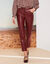 Pantalon fusel&eacute; 7/8&egrave;me aspect enduit (bordeaux)