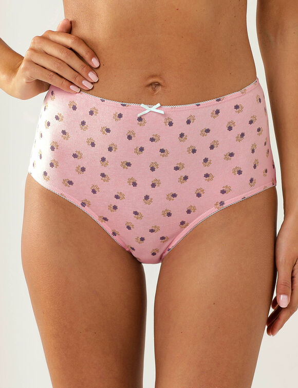 Culotte coton forme maxi  motifs "fleurs indiennes"" -  Lot de 4 (rose)