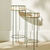 Lot de 2 tables d'appoint en métal et bois (naturel)