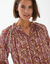Blouse en voile imprim&eacute; tachiste (violet gris&eacute;)