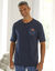 T-shirt pyjama coton imprimé placé manches courtes (marine)
