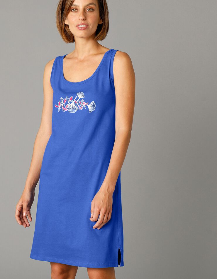 Lot de 2 chemises de nuit sans manches imprimées (bleu + marine) Lot de 2 chemises de nuit sans manches imprimées (bleu + marine)