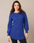 Pull-tunique maille fantaisie  (bleu roy)
