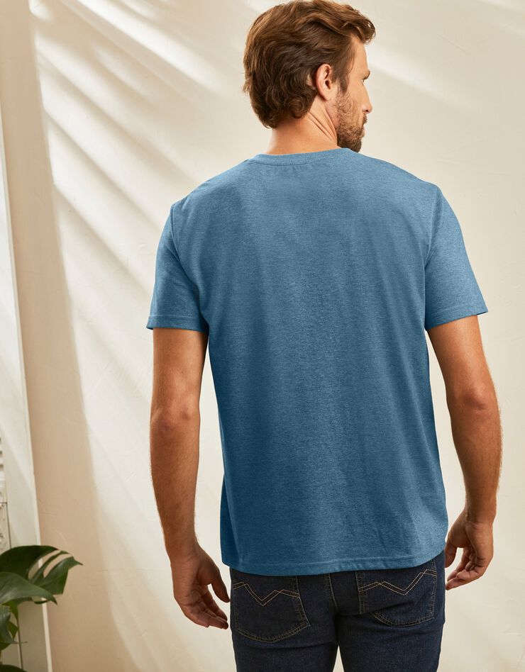 Tee-shirt col V manches courtes - lot de 3 (ch azur + tilleul + vert)