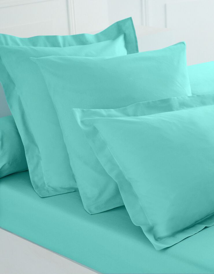 Linge de lit uni polycoton (lagon)