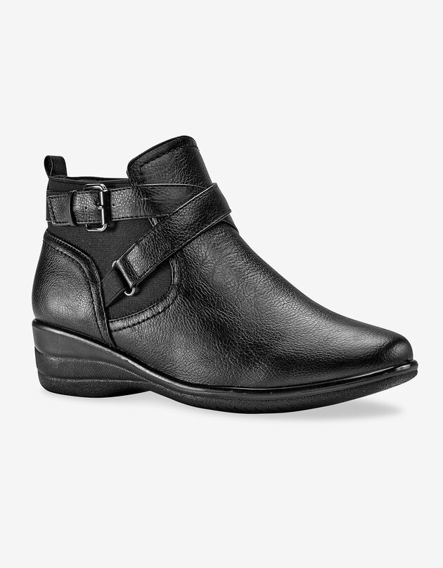 Low-boots confort compensées et zippées (noir)