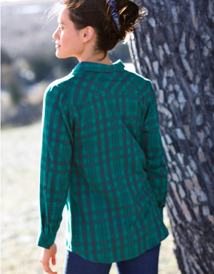 Chemise flanelle carreaux bicolores (vert / marine) Chemise flanelle carreaux bicolores (vert / marine)