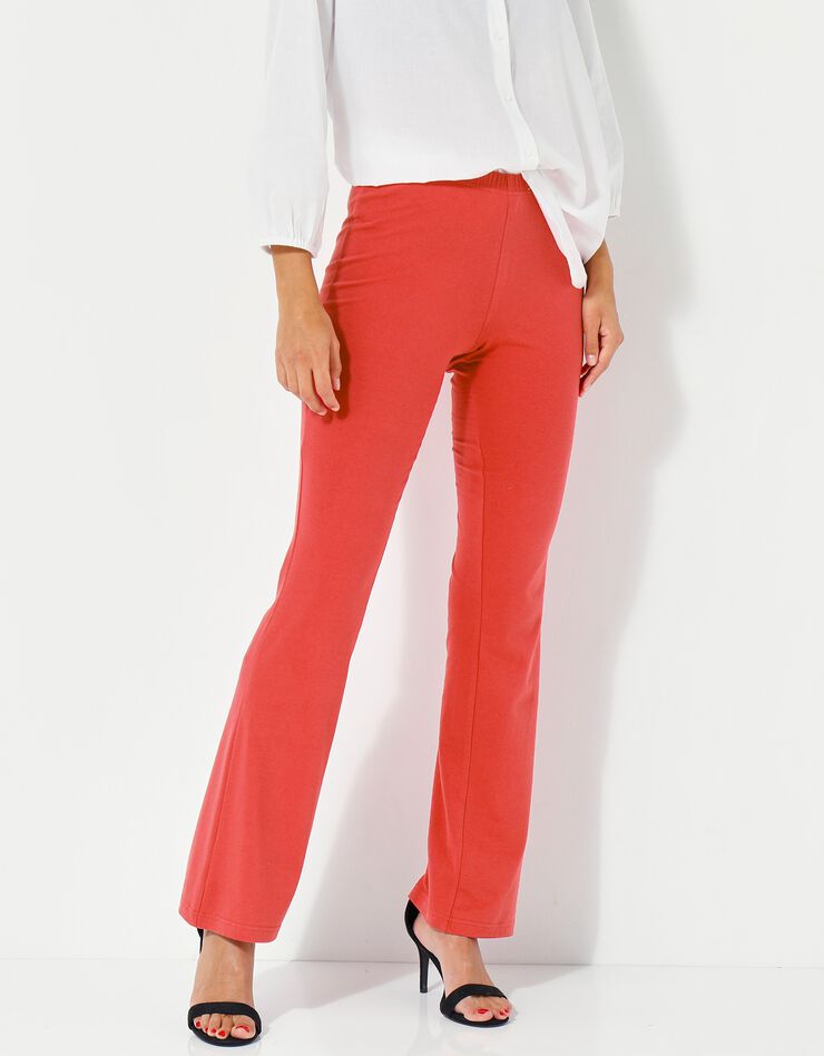 Legging bootcut uni, taille élastiquée (corail)