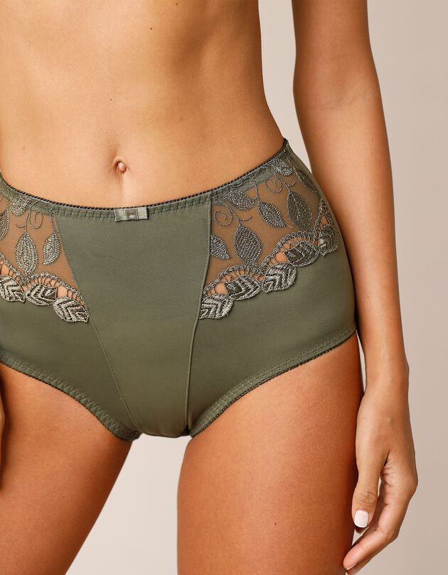 Gainette microfibre et guipure Rima - lot de 2 (kaki)
