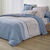 Linge de lit Gabrielle imprim&eacute; pois-fleurs-dentelle - flanelle 150 g/m&sup2; (bleu gris&eacute;)