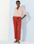 Pantalon 7/8ème fuselé uni, tissu fluide (terracotta)