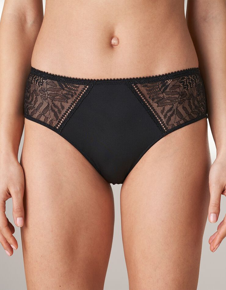 Culotte forme midi microfibre et dentelle stretch Camana - Lot de 2 (noir) Culotte forme midi microfibre et dentelle stretch Camana - Lot de 2 (noir)