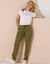 Pantalon cargo fluide (kaki)