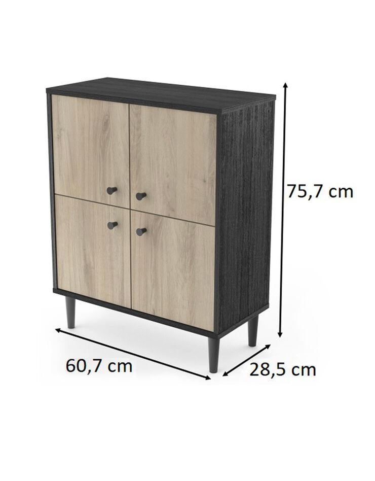 Buffet HAMFIELD 4 portes – 2 coloris (noir)