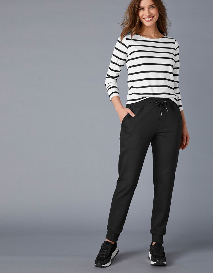 Pantalon jogging en molleton gratté (noir) Pantalon jogging en molleton gratté (noir)