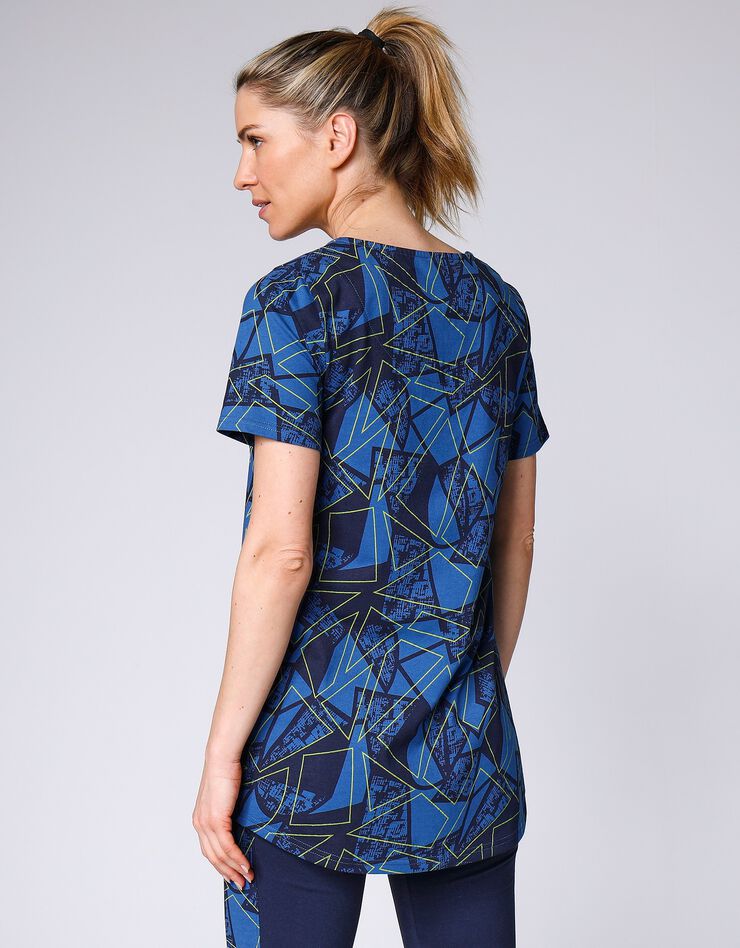 Tee-shirt ample imprimé  (marine / anis)