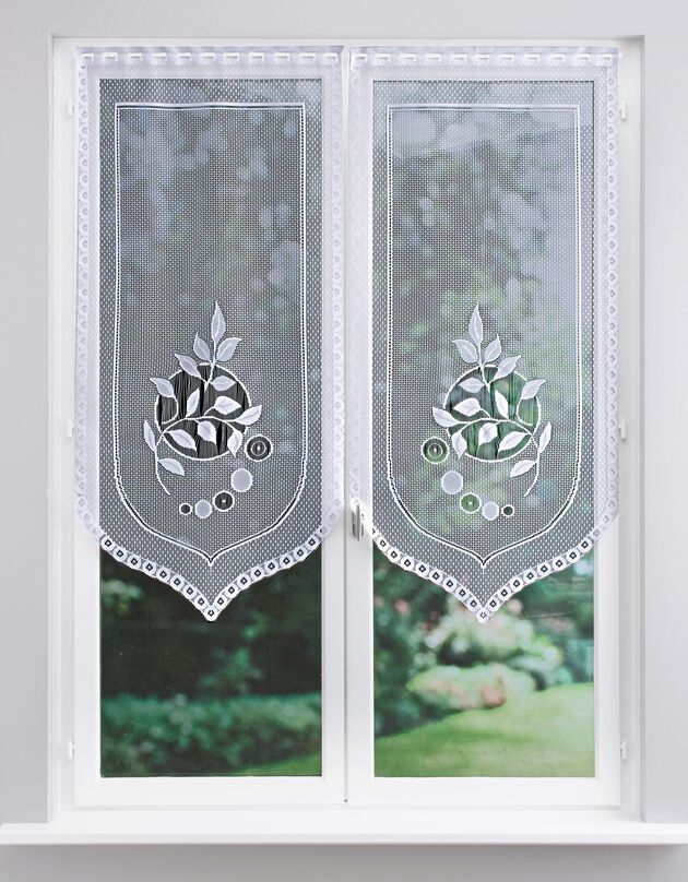 Vitrage Feuillages - paire (blanc)