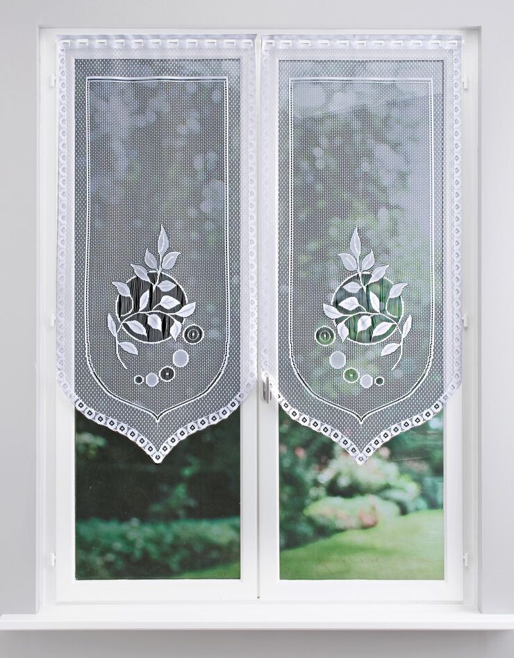 Vitrage Feuillages - paire (blanc)