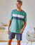 Short pyjama coton uni (marine)