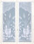 Vitrage droit motif cygnes - paire (blanc)