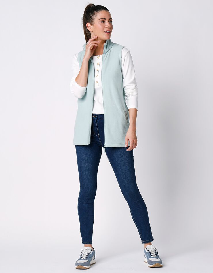 Veste polaire zippée sans manches (vert amande) Veste polaire zippée sans manches (vert amande)