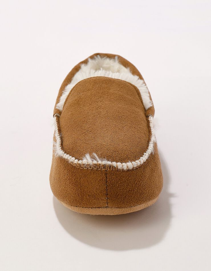Pantoufles fourrées style mocassin (beige foncé) Pantoufles fourrées style mocassin (beige foncé)