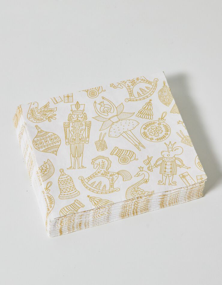 Serviette papier motifs Noël coloris doré - lot de 20 (doré)