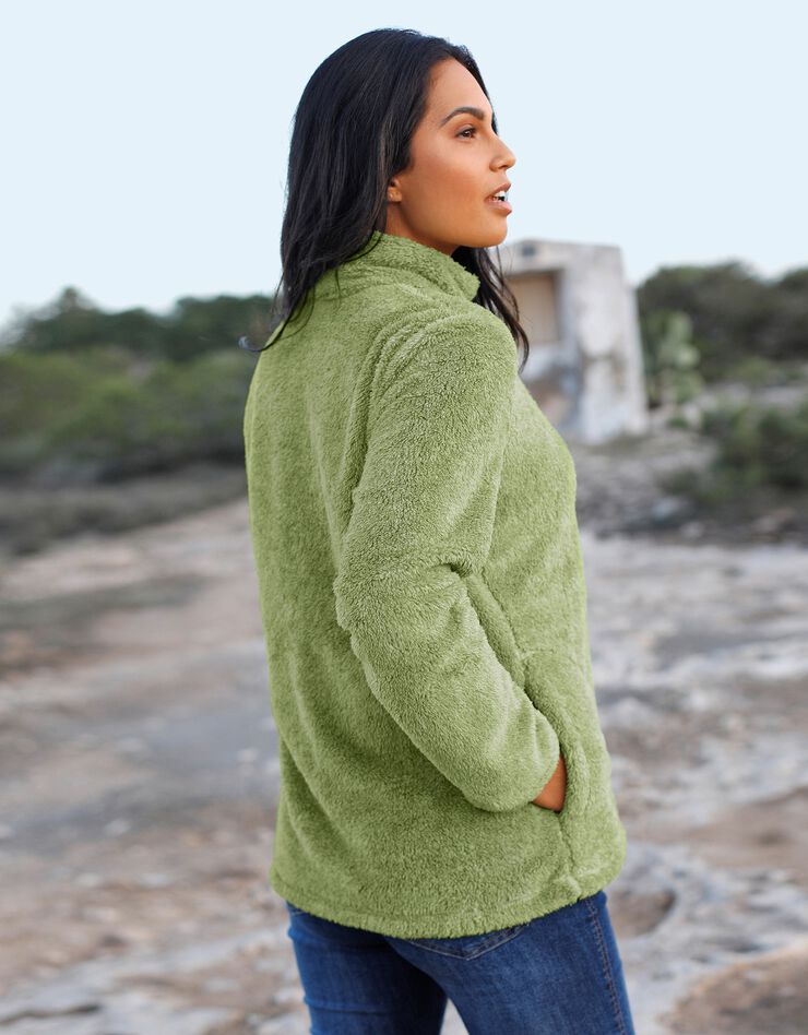 Veste zippée maille peluche (vert chiné) Veste zippée maille peluche (vert chiné)