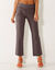 Pantalon coupe droite 7/8ème taille élastiquée, lin coton (marron glacé)