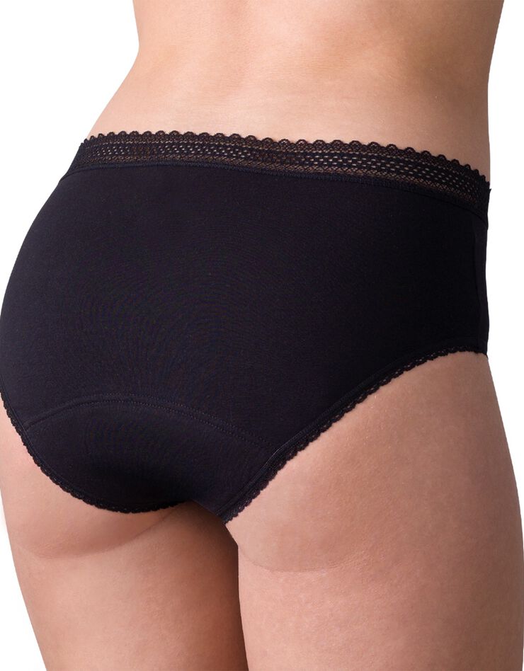 Culotte menstruelle forme maxi - coton issu de l'agriculture biologique (noir) Culotte menstruelle forme maxi - coton issu de l'agriculture biologique (noir)