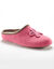 Chaussons mules fleur brod&eacute;e - largeur confort (framboise)