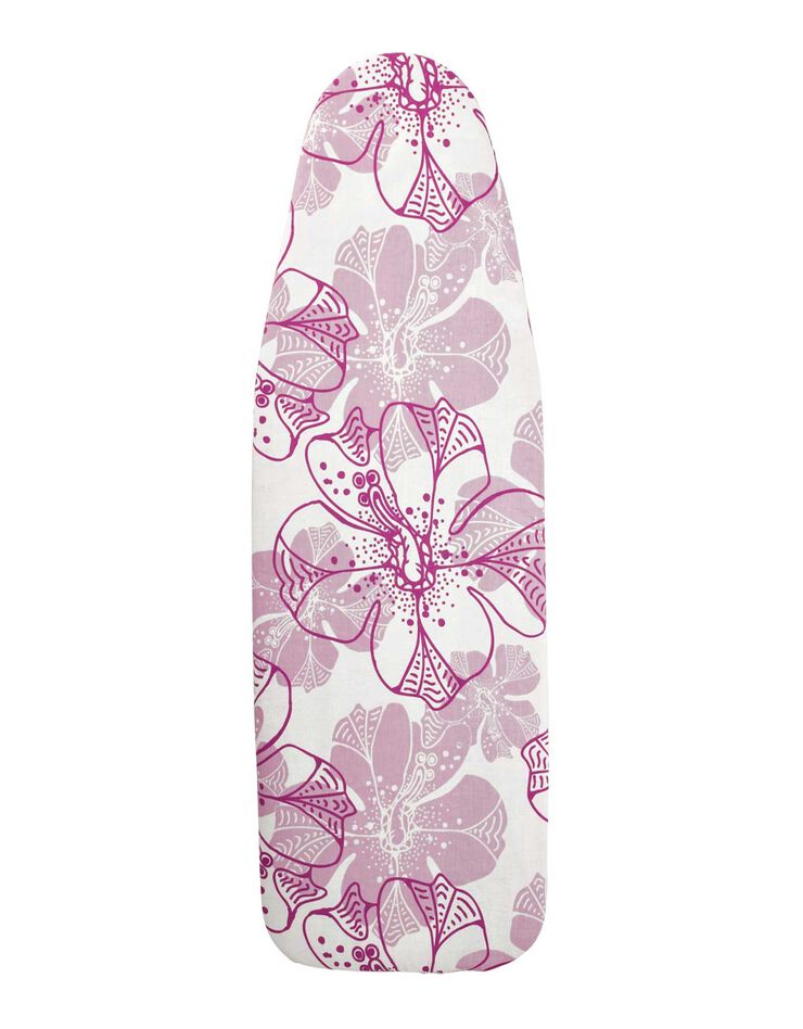 Housse repassage bi-extensible imprimée fleurs (rose) Housse repassage bi-extensible imprimée fleurs (rose)