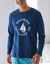 T-shirt pyjama manches longues motif bateau (marine / aqua)