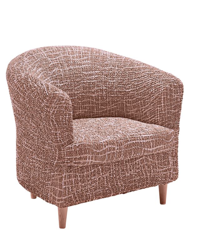 Housse microfibre bi-extensible motifs graphique spéciale fauteuil cabriolet  (chocolat)