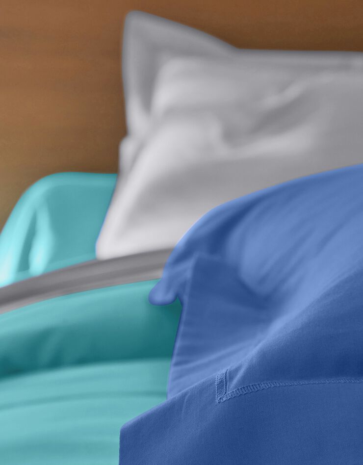 Linge de lit uni polyester-coton Colombine (océan)