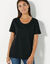 T-shirt col rond manches courtes (noir)