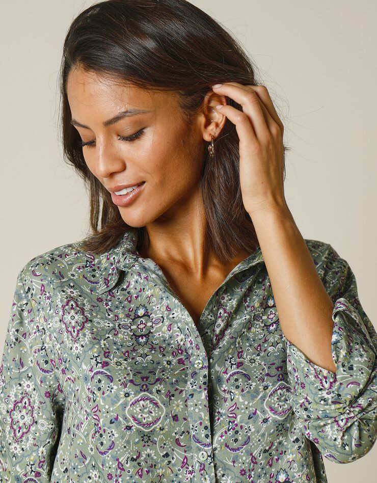 Tunique imprimée cachemire col chemise (tilleul) Tunique imprimée cachemire col chemise (tilleul)