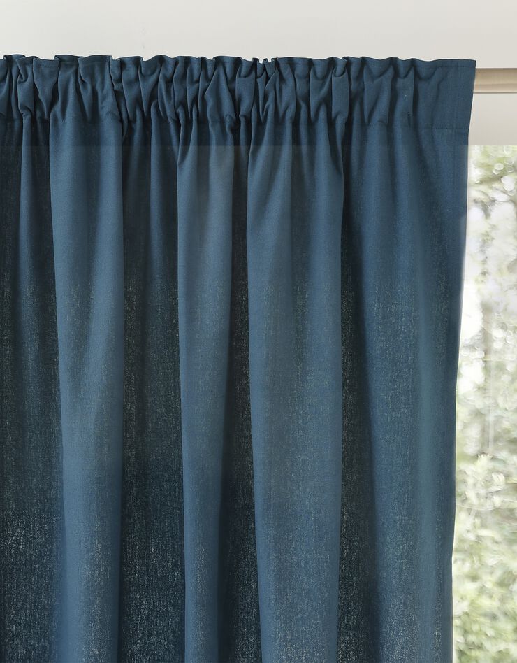 Rideau galon fronceur bachette unie (bleu)