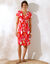 Robe courte manches courtes, maille imprimée (rose)