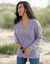 Pull tunique col V, maille anglaise (parme)
