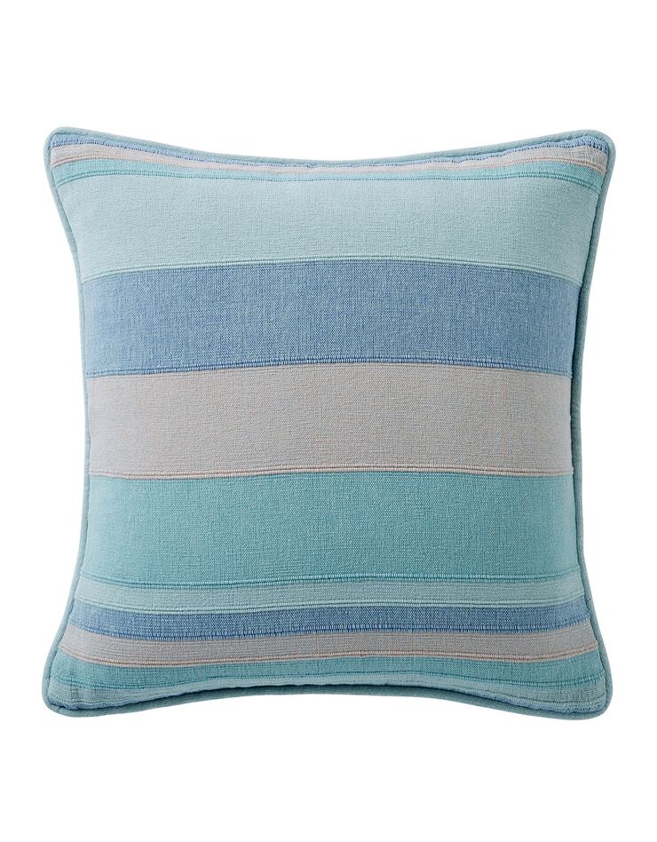 Housse coussin multicolore coton tissage artisanal - lot de 2 (céladon) Housse coussin multicolore coton tissage artisanal - lot de 2 (céladon)