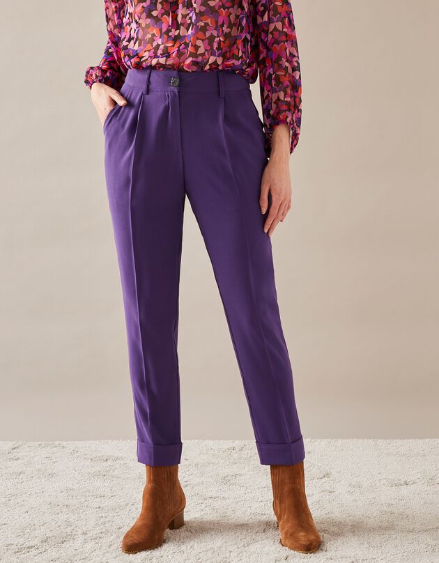 Pantalon 7/8ème fuselé fluide (violet)