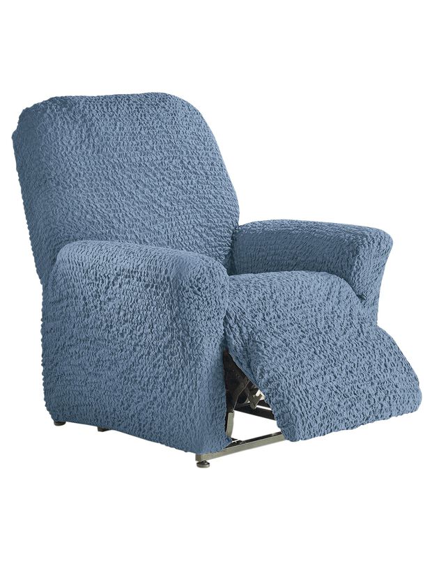 Housse gaufrée bi-extensible spéciale fauteuil relaxation  (bleu ciel)